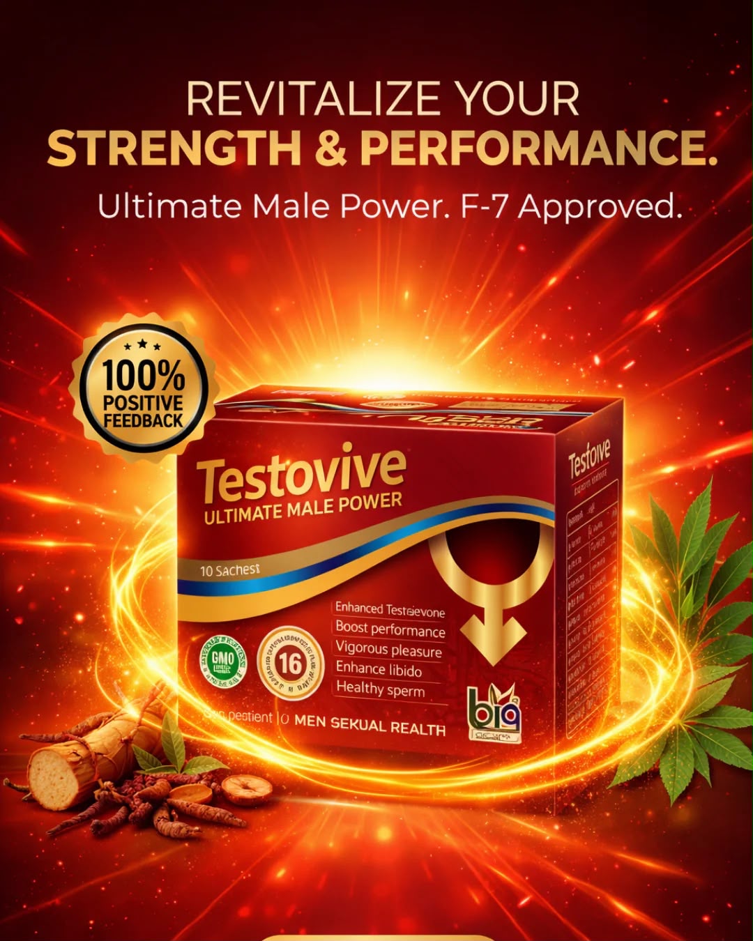 Testovive Sachets – Herbal Nutritional Supplement for Men's Wellness (10 Sachets)