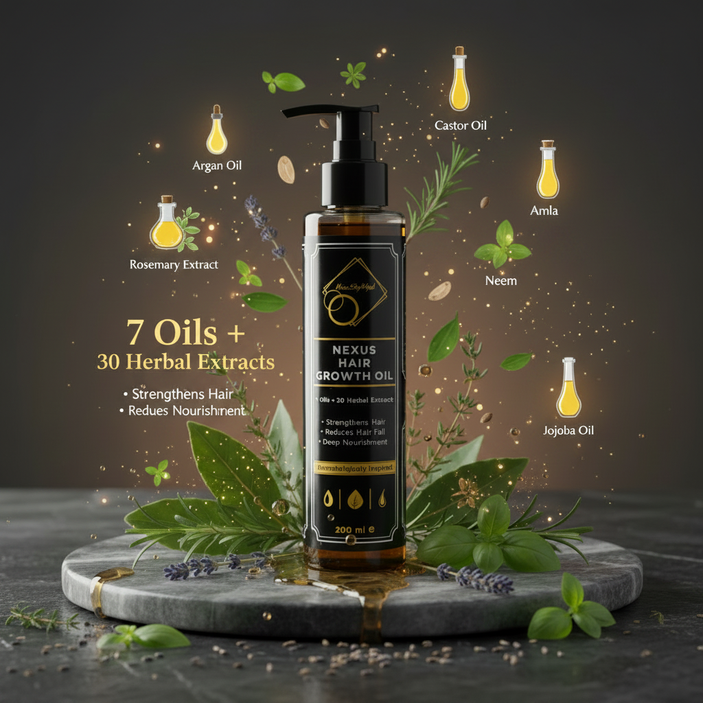 Nexus Hair Oil – Ingredient Infographic