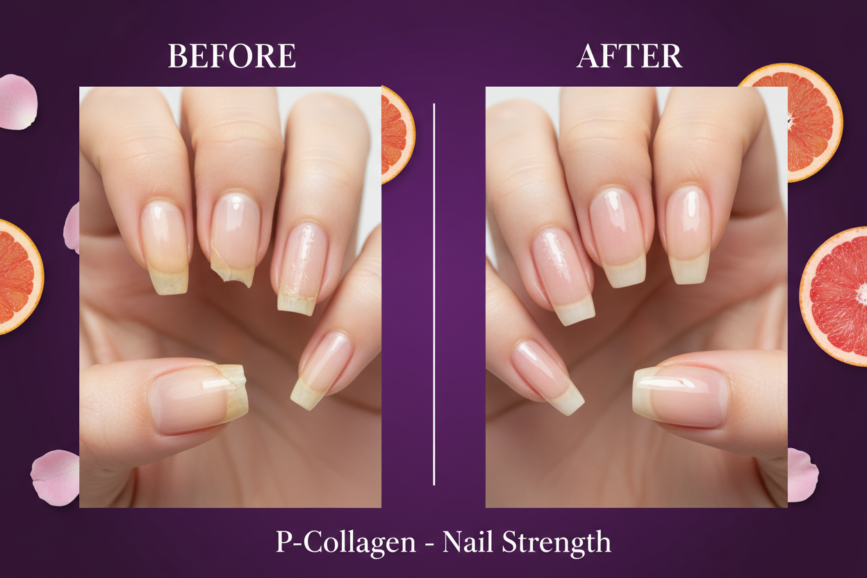 P-Collagen Nail Strength Before & After