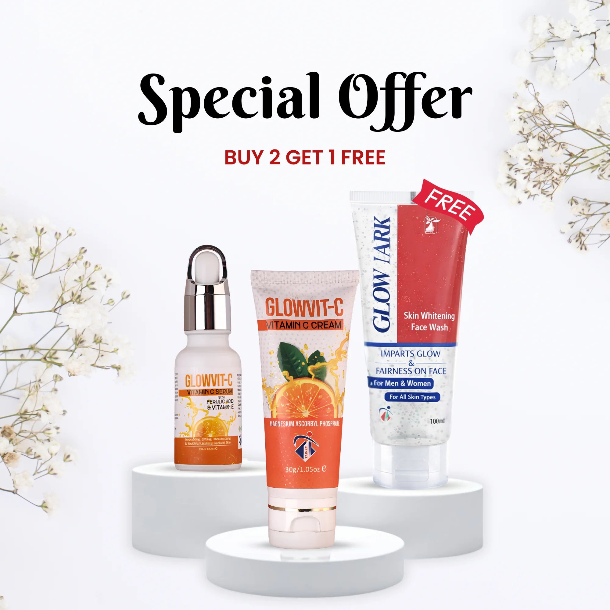 Skin Brightening Bundle – Vitamin C (Buy 2 Get 1 Free)