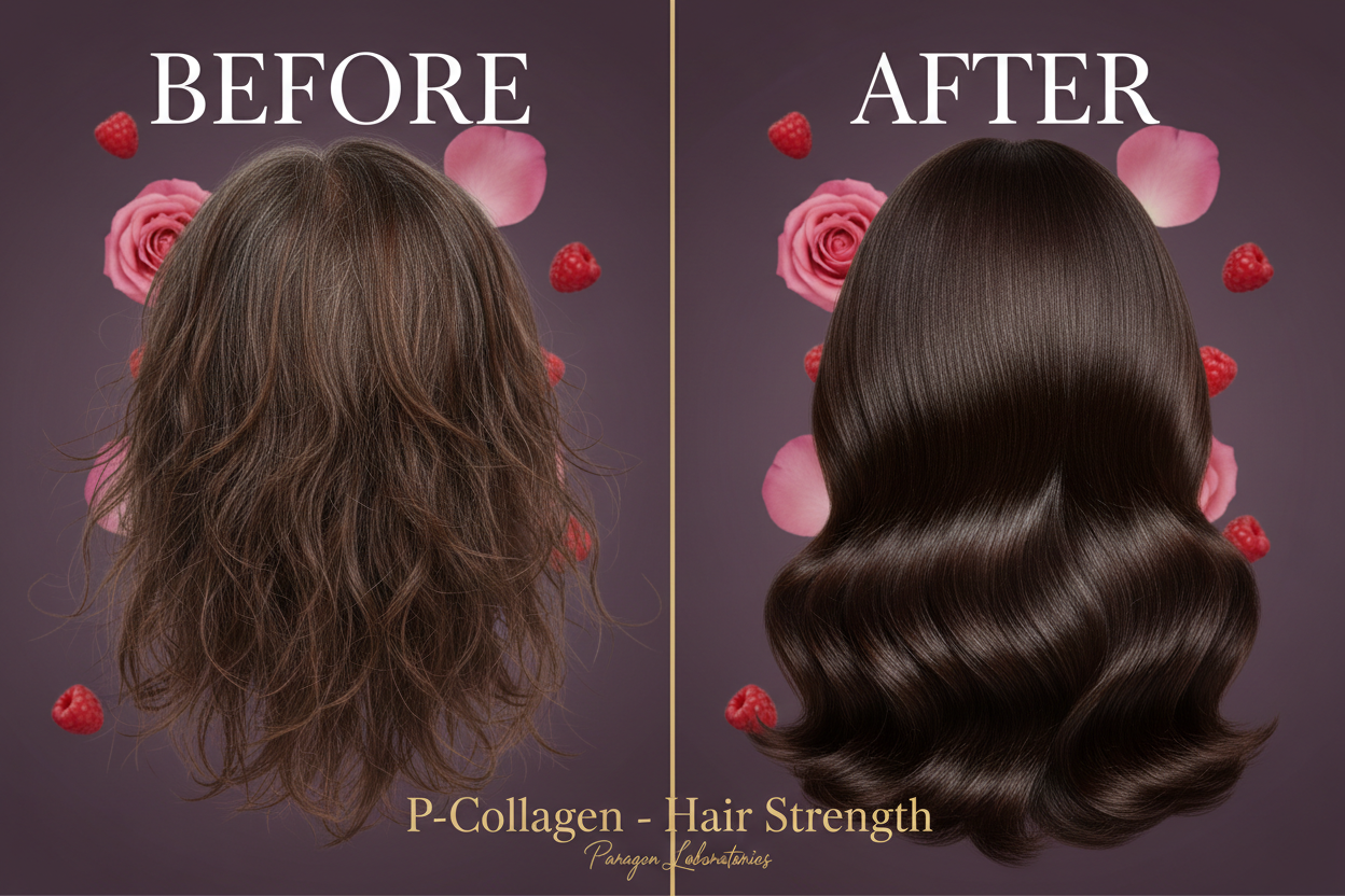 P-Collagen Hair Strength Before & After