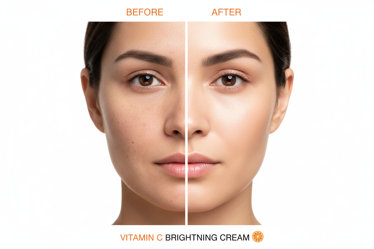 Vitamin C Brightening Cream Before & After